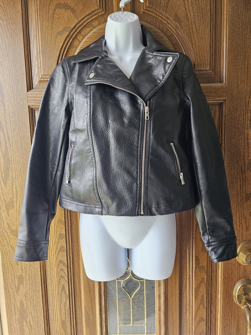 Old NAVY Black Faux Leather Moto Jacket - Women's SIZE XS